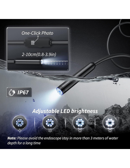 Cámara Endoscópica HD 1920P MugEasy con Luz 5m IP67 Cámara Endoscópica HD 1920P MugEasy con Luz 5m IP67