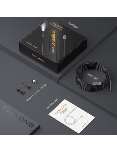 Cámara Borescopio Teslong USB-C 3m con Luz LED IP67