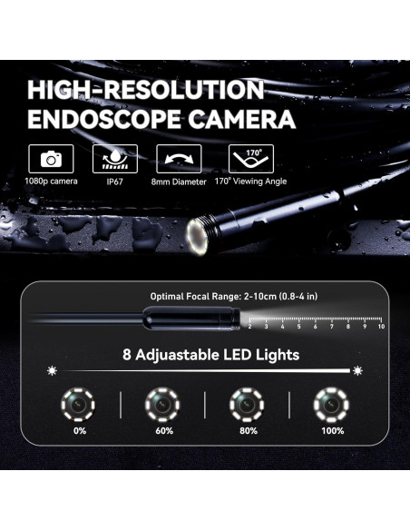 Cámara Endoscópica HD KOOPOOL 1080P IP67 5m con LED Cámara Endoscópica HD KOOPOOL 1080P IP67 5m con LED