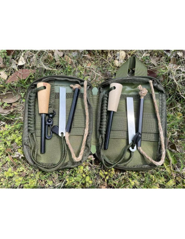 Kit de Inicio de Fuego OTXEER con Varillas y Bolsa Verde