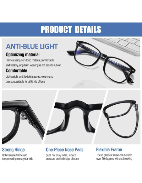 Gafas de luz azul DUCO K028 para niños 6 a 10 años Gafas de luz azul DUCO K028 para niños 6 a 10 años