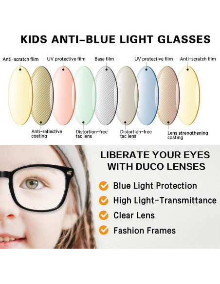 Gafas de luz azul DUCO K028 para niños 6 a 10 años Gafas de luz azul DUCO K028 para niños 6 a 10 años