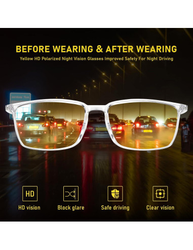 Gafas Amarillas Polarizadas DUCO para Mujeres con Visión Nocturna