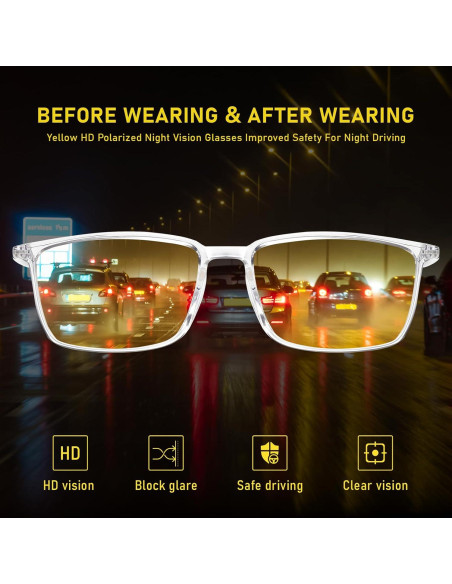 Gafas Amarillas Polarizadas DUCO para Mujeres con Visión Nocturna Gafas Amarillas Polarizadas DUCO para Mujeres con Visión Nocturna