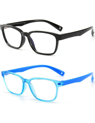 Gafas Anti Luz Azul Niños AHXLL GT8140 3-9 Años (Negro+Azul)