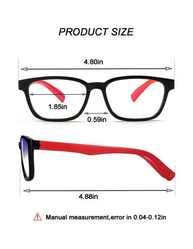Gafas Anti Luz Azul Niños AHXLL GT8140 3-9 Años (Negro+Azul)