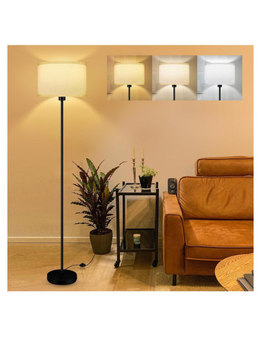 Lámpara de Pie Moderna Bricosmocon 150 cm Pantalla Blanca