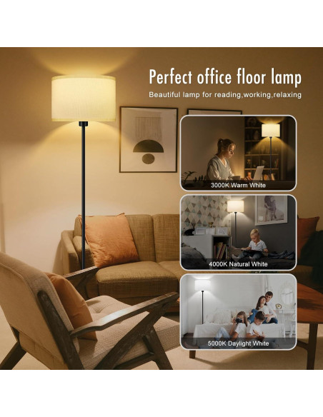 Lámpara de Pie Moderna Bricosmocon 150 cm Pantalla Blanca Lámpara de Pie Moderna Bricosmocon 150 cm Pantalla Blanca