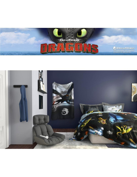 Manta Franco Cómic Toothless 116x152 cm Suave para Niños Manta Franco Cómic Toothless 116x152 cm Suave para Niños