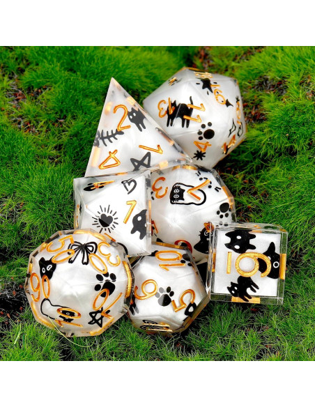 Juego de Dados Haxtec D&D 7 Piezas Resina con Estuche Juego de Dados Haxtec D&D 7 Piezas Resina con Estuche
