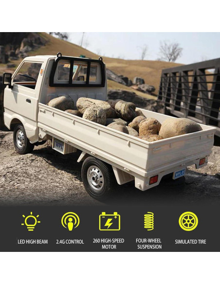 Camión Pickup RC WPL D12 1/10 Control Preciso 20 km/h Camión Pickup RC WPL D12 1/10 Control Preciso 20 km/h