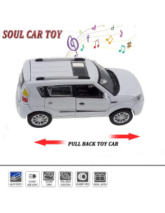 Coche de Juguete Diecast KIA Soul Blanco 1:32 con Sonido 2