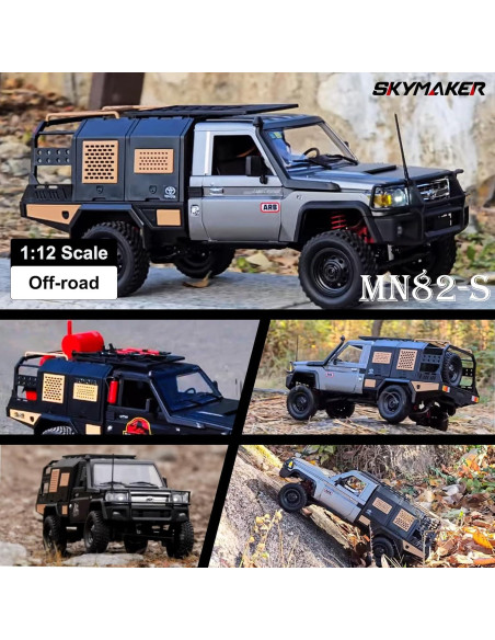 Camioneta RC MN82S 1:12 4WD Escalada 1200mAh Plata Camioneta RC MN82S 1:12 4WD Escalada 1200mAh Plata