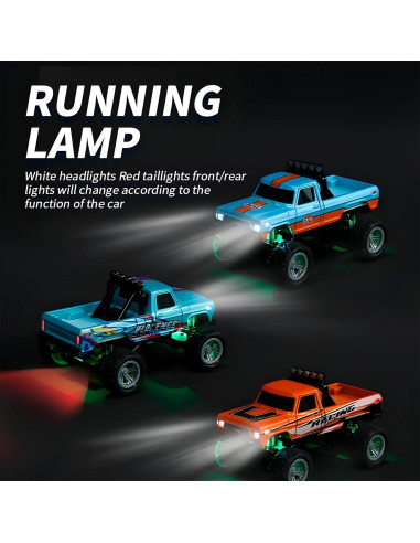 Mini Camión RC BINGONE HG4 1:64 con Luces LED y Control Remoto