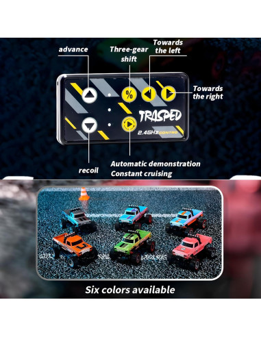 Mini Camión RC BINGONE HG4 1:64 con Luces LED y Control Remoto