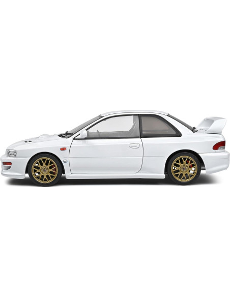 Modelo Coche 1998 Impreza 22B Solido 1/18 Blanco Ruedas Doradas Modelo Coche 1998 Impreza 22B Solido 1/18 Blanco Ruedas Doradas