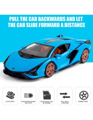 Coche de Juguete Lambo Sian EROCK 1:24 con Luz y Sonido