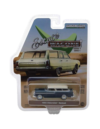Coche Diecast 1:64 Greenlight 1955 Chevrolet Nomad Azul