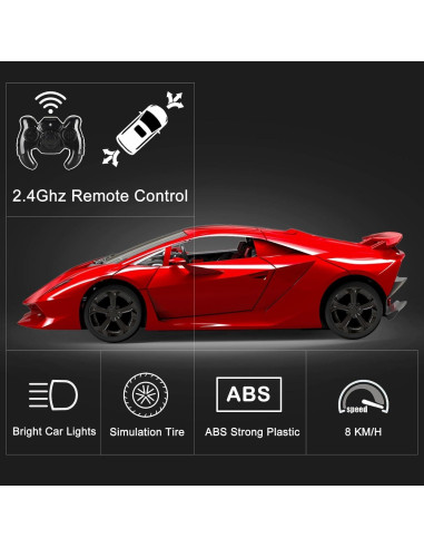Coche RC Lamborghini Sesto Elemento 1:24 Rojo para Niños
