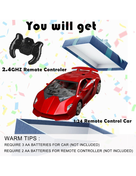 Coche RC Lamborghini Sesto Elemento 1:24 Rojo para Niños Coche RC Lamborghini Sesto Elemento 1:24 Rojo para Niños