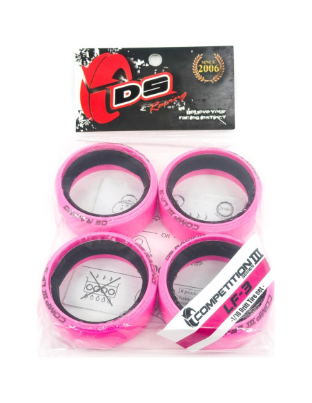 Neumáticos de Drift DS Racing LF-3 1/10 Rosa 25mm Neumáticos de Drift DS Racing LF-3 1/10 Rosa 25mm