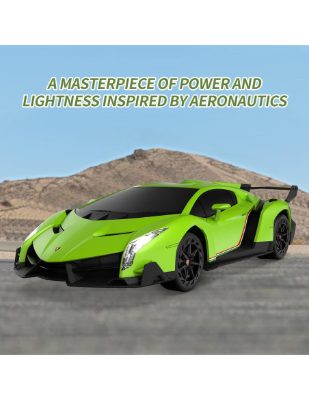 Coche RC Lamborghini VENENO 1:24 LED Verde para Niños Coche RC Lamborghini VENENO 1:24 LED Verde para Niños
