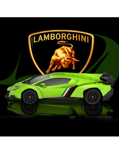 Coche RC Lamborghini VENENO 1:24 LED Verde para Niños