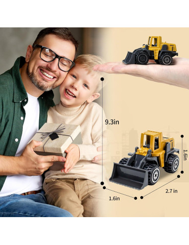 Set 6 Juguetes Camiones Construcción Diecast para Niños
