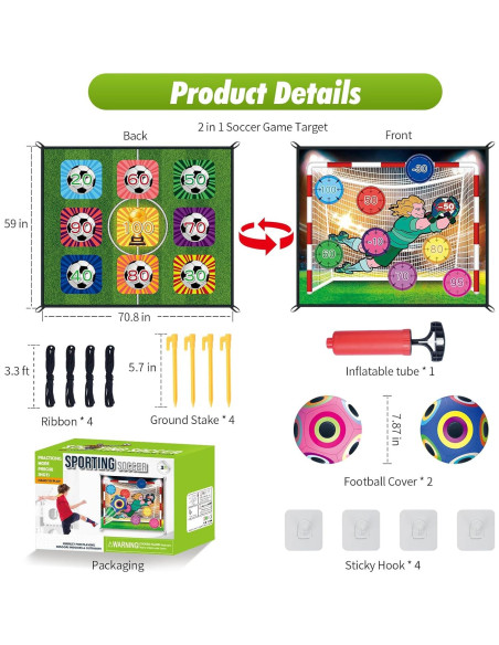 Conjunto de Juego de Fútbol Doble Cara BerrysParadise 180x150cm Conjunto de Juego de Fútbol Doble Cara BerrysParadise 180x150cm