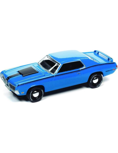 Modelo de coche Johnny Lightning 1970 Mercury Cougar Azul 1:64