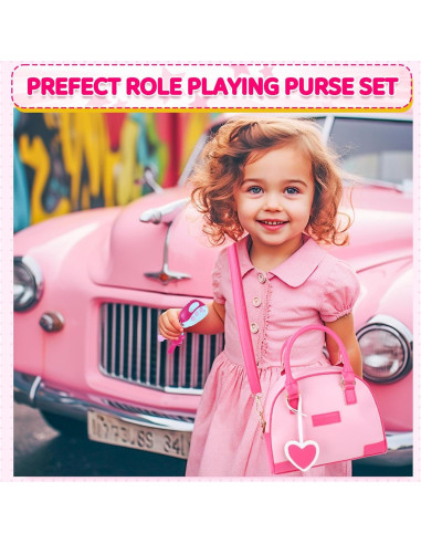 Cartera INNOCHEER Rosa para Niñas con Juguetes 28 en 1