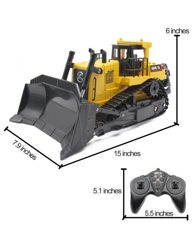 Bulldozer RC Mostop 1/16 9 Canales Luz y Sonido