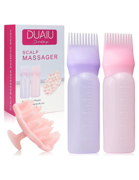 DUAIU Set de Cepillo y Botellas Aplicadoras para Cabello DUAIU Set de Cepillo y Botellas Aplicadoras para Cabello