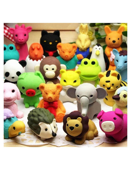 60 Gomas de Borrar de Animales URSKYTOUS para Niños 60 Gomas de Borrar de Animales URSKYTOUS para Niños