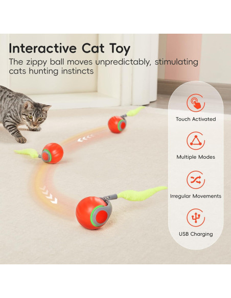 Juguete Interactivo para Gatos Potaroma Bola Rodante Naranja Juguete Interactivo para Gatos Potaroma Bola Rodante Naranja