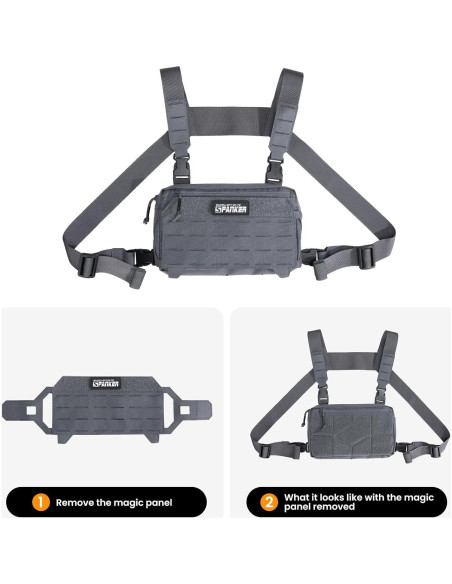 Mochila Táctica de Pecho EXCELENTE ELITE SPANKER Gris EDC Mochila Táctica de Pecho EXCELENTE ELITE SPANKER Gris EDC