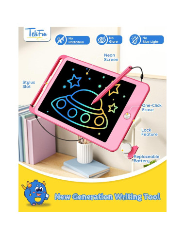 Tableta de Escritura LCD TEKFUN 21.6 cm Rosa para Niños