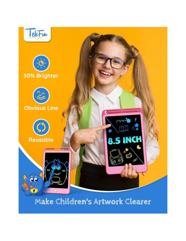 Tableta de Escritura LCD TEKFUN 21.6 cm Rosa para Niños