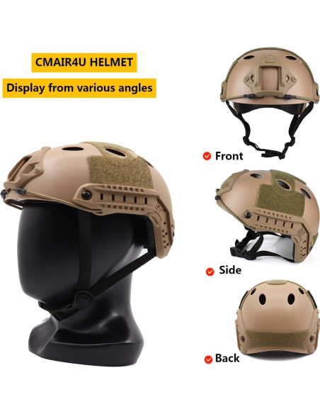 Juego de 4 Cascos Tácticos CMAIR4U con Funda y Gafas Juego de 4 Cascos Tácticos CMAIR4U con Funda y Gafas