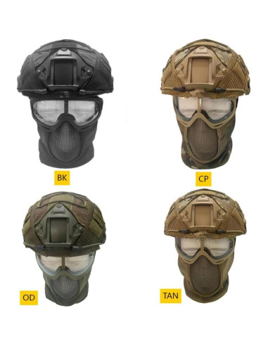 Juego de 4 Cascos Tácticos CMAIR4U con Funda y Gafas
