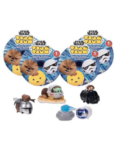 Figuras Tsum Tsum Star Wars Disney - 4 Bolsas Sorpresa Figuras Tsum Tsum Star Wars Disney - 4 Bolsas Sorpresa