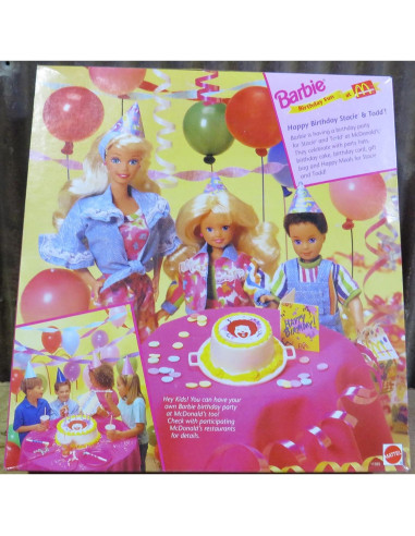 Set de Cumpleaños Barbie McDonald's 1993 - Stacie y Todd