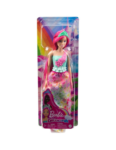 Muñeca Barbie Dreamtopia Rosa Oscuro con Falda Floral