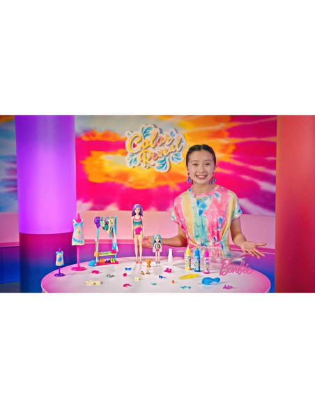 Juego Barbie Color Reveal Creador de Moda Tie-Dye 50 Sorpr. Juego Barbie Color Reveal Creador de Moda Tie-Dye 50 Sorpr.