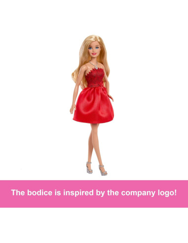 Muñeca Barbie 80 Aniversario Mattel Vestido Rojo