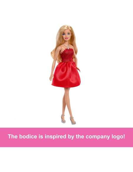 Muñeca Barbie 80 Aniversario Mattel Vestido Rojo Muñeca Barbie 80 Aniversario Mattel Vestido Rojo