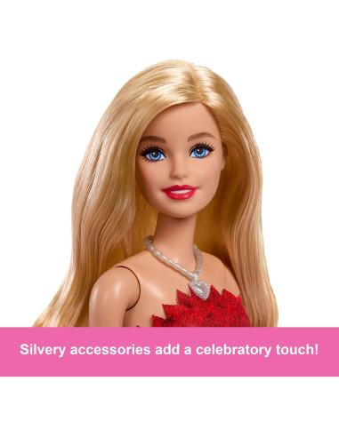 Muñeca Barbie 80 Aniversario Mattel Vestido Rojo