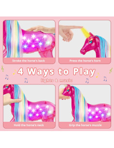 Conjunto de Muñeca Unicornio Grande BETTINA con Luces y Sonidos 2