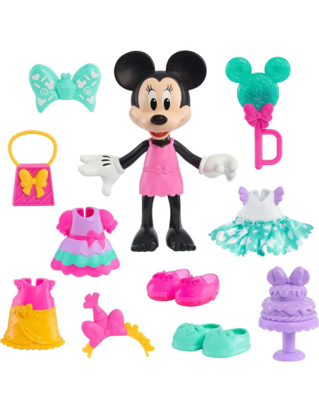 Muñeca Minnie Mouse Just Play 15 cm con Accesorios Fiesta Muñeca Minnie Mouse Just Play 15 cm con Accesorios Fiesta