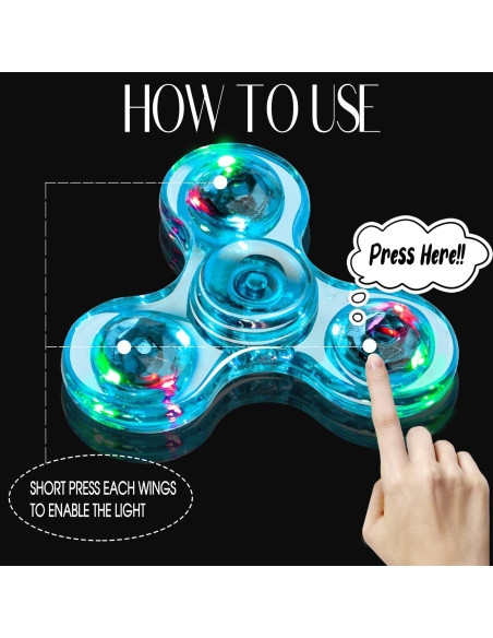 FIGROL Spinner LED de Mano - Paquete de 3 Colores FIGROL Spinner LED de Mano - Paquete de 3 Colores